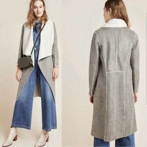 ANTHROPOLOGIE Amadi Camilla Sueded Sherpa Jacket Small